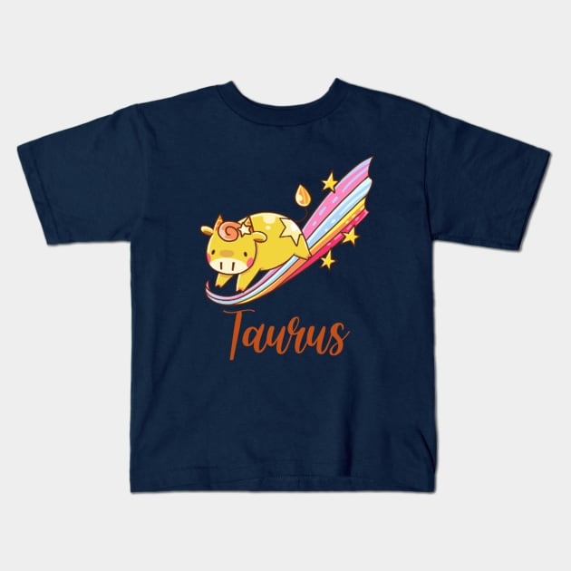 Taurus Kids T-Shirt by Kiroiharu